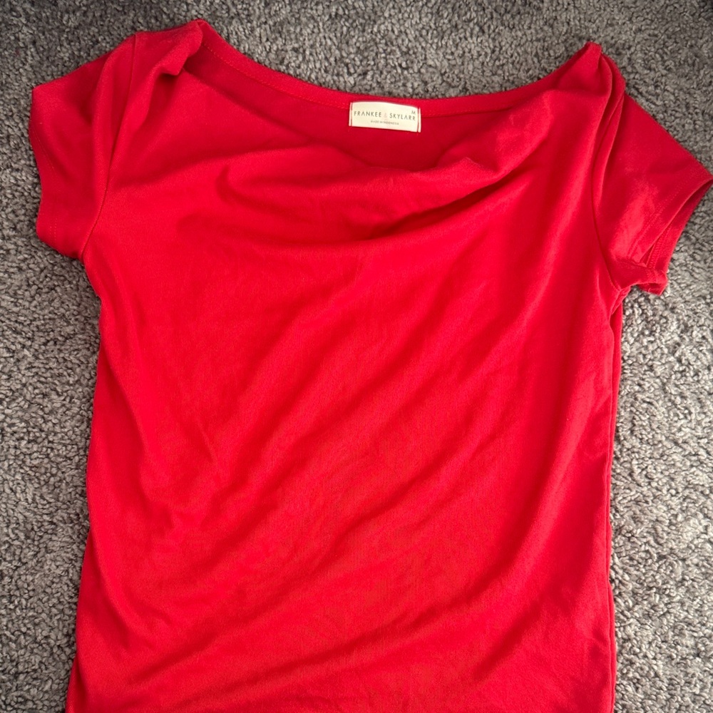 Vibrant Red Short Sleeve Top by Abrand